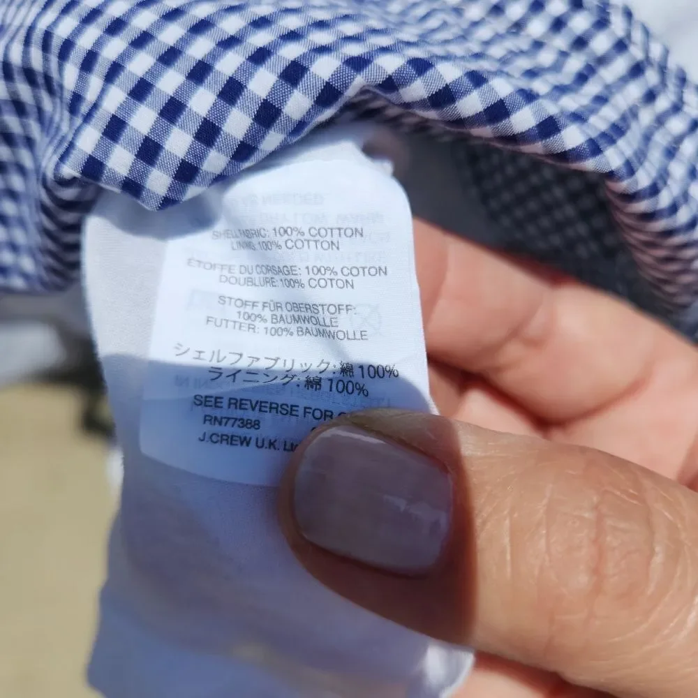 J crew faux wrap ruffle gingham dress